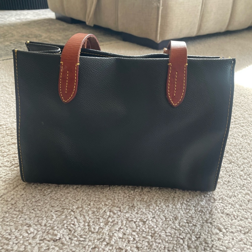 Dooney & Bourke Black and Brown Satchel Purse - Picture 2 of 9